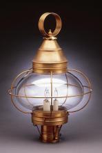 Northeast Lantern 2573-AC-LT3-OPT - Caged Onion Post Antique Copper 3 Candelabra Sockets Optic Glass