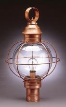 Northeast Lantern 2843-AB-LT3-OPT - Caged Round Post Antique Brass 3 Candelabra Sockets Optic Glass