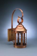 Northeast Lantern 3317-DB-MED-FST - Cone Top Wall With Top Scroll Dark Brass Medium Base Socket Seedy Marine Glass Open Bottom