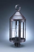 Northeast Lantern 3353-AB-CIM-CSG - Cone Top Post Antique Brass Medium Base Socket With Chimney Clear Seedy Glass