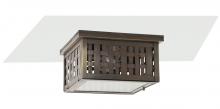 Northeast Lantern 4404W-VG-MED2-CSG - Weave Medium Flush Verdi Gris 2 Medium Base Sockets Clear