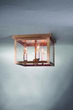 Northeast Lantern 4904-AC-LT3-CSG - Flush Antique Copper 3 Candelabra Sockets Sockets Clear Seedy Glass