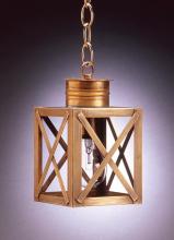 Northeast Lantern 5012-AB-MED-FST - Can Top X-Bars Hanging Antique Brass Medium Base Socket Frosted Glass