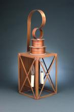 Northeast Lantern 5051-AC-CIM-CSG - Can Top X-Bars Wall Antique Copper Medium Base Socket With Chimney Clear Seedy Glass