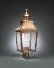 Northeast Lantern 5543-VG-LT3-CLR - Pagoda Post Verdi Gris 3 Candelabra Sockets Clear Glass