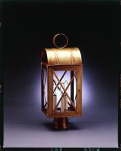 Northeast Lantern 6053-AB-CIM-CSG - Culvert Top X-Bars Post Antique Brass Medium Base Socket With Chimney Clear Seedy Glass
