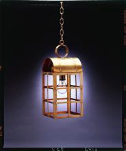 Northeast Lantern 6142-AB-MED-CSG - Culvert Top H-Bars Hanging Antique Brass Medium Base Socket Clear Seedy Glass
