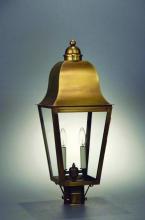 Northeast Lantern 6413-AB-LT2-CSG - Post Fixture  Antique Brass Finish  3 Candelabra Sockets  Clear Seedy Glass