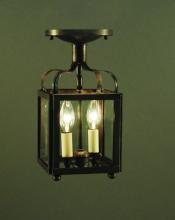 Northeast Lantern 6704-AB-LT2-CLR - Crown Small Flush Antique Brass 2 Candelabra Socke