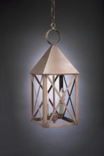 Northeast Lantern 7042-AB-LT2-CLR - Pyramid Top X-Bars Hanging Antique Brass 2 Candelabra Sockets Clear Glass