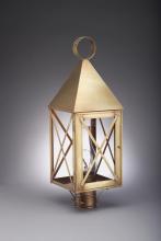 Northeast Lantern 7053-DB-LT3-CLR - Pyramid Top X-Bars Post Dark Brass 3 Candelabra Sockets Clear Glass