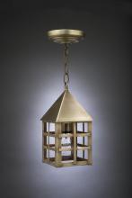 Northeast Lantern 7112-DAB-MED-CLR - Pyramid Top H-Bars Hanging Dark Antique Brass Medium Base Socket Clear Glass