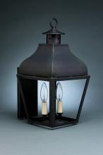 Northeast Lantern 7631-AB-LT2-CSG - Curved Top Wall Antique Brass 2 Candelabra Sockets Clear Seedy Glass