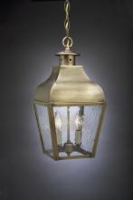 Northeast Lantern 7632-AB-LT2-CSG - Curved Top Hanging Antique Brass 2 Candelabra Sockets Clear Seedy Glass