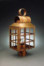 Northeast Lantern 8133-AB-CIM-CSG - Culvert Top H-Bars Post Antique Brass Medium Base Socket With Chimney Clear Seedy Glass