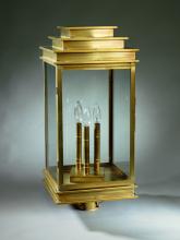 Northeast Lantern 8953-AB-LT3-CSG - Post Antique Brass 3 Candelabra Sockets Clear Seedy Glass