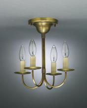 Northeast Lantern 904F-VG-LT4 - Hanging J-Arms Verdi Gris 4 Candelabra Sockets