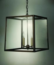 Northeast Lantern ST1415-VG-LT2-NG - Square Trapezoid Hanging Verdi Gris 2 Candelabra Sockets No Glass