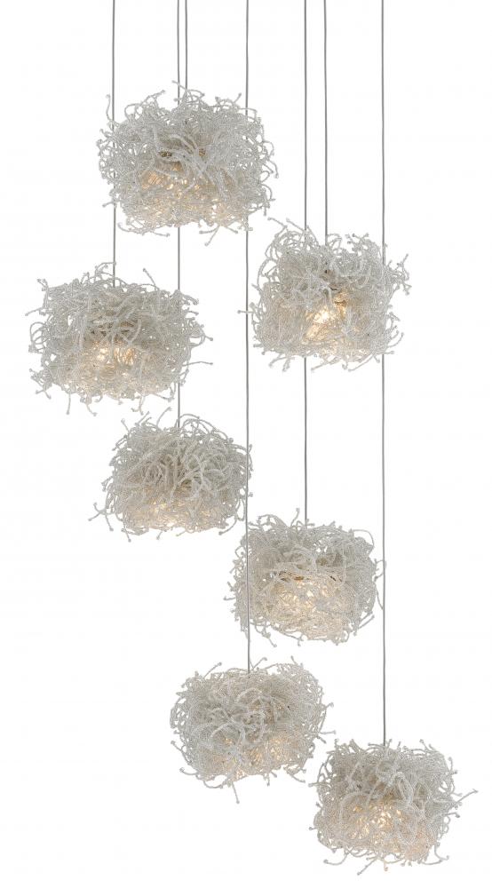 Birds Nest 7-Light Round Multi-Drop Pendant