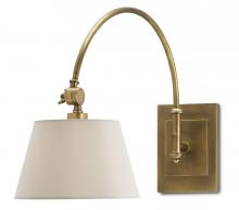 Currey 5000-0003 - Ashby Brass Swing-Arm Wall Sconce, White Shade